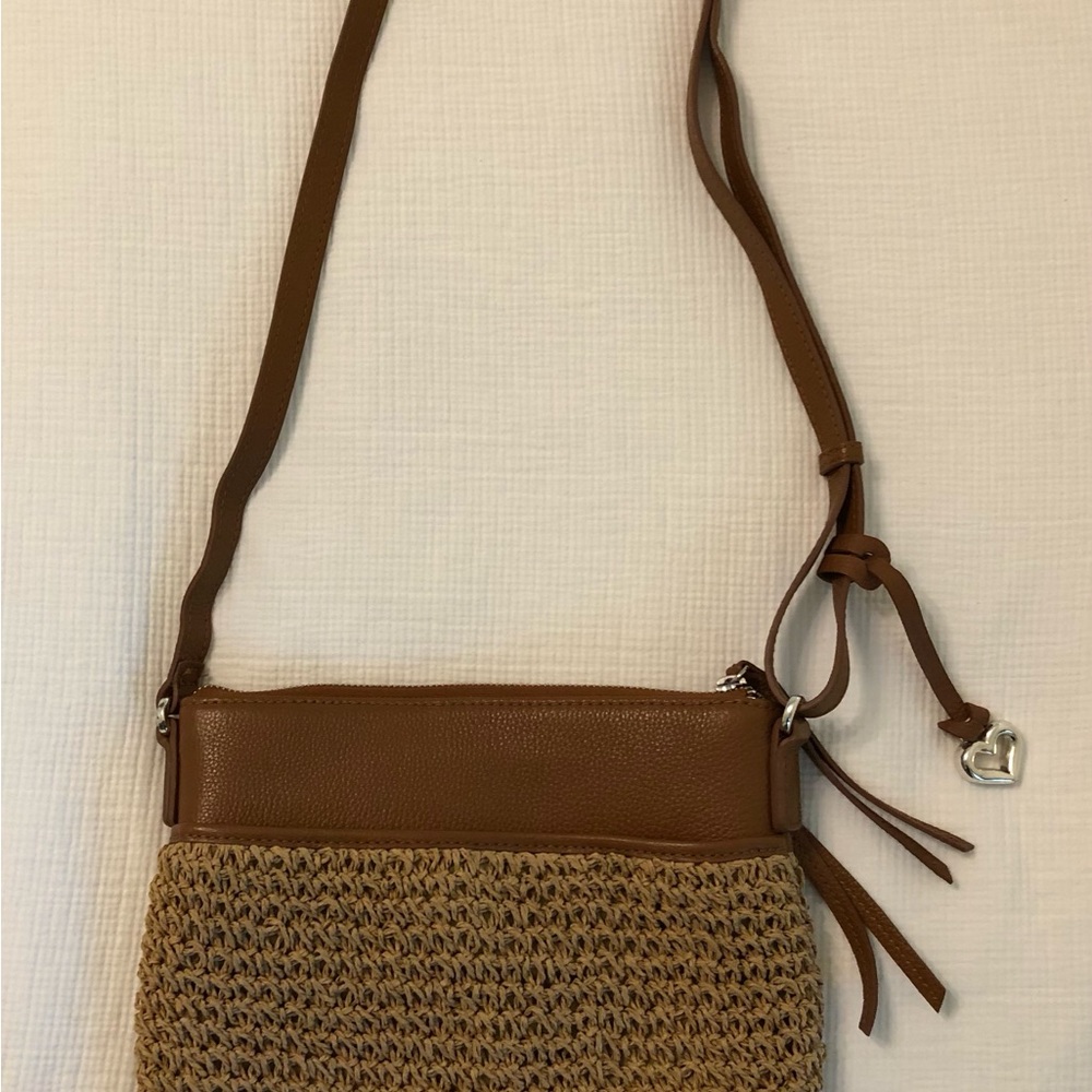 Brighton cross body knit straw handbag. Never used, but without tags.